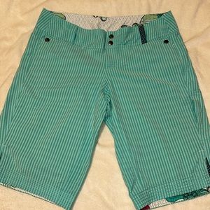 Lululemon Aqua Pinstripe Shorts